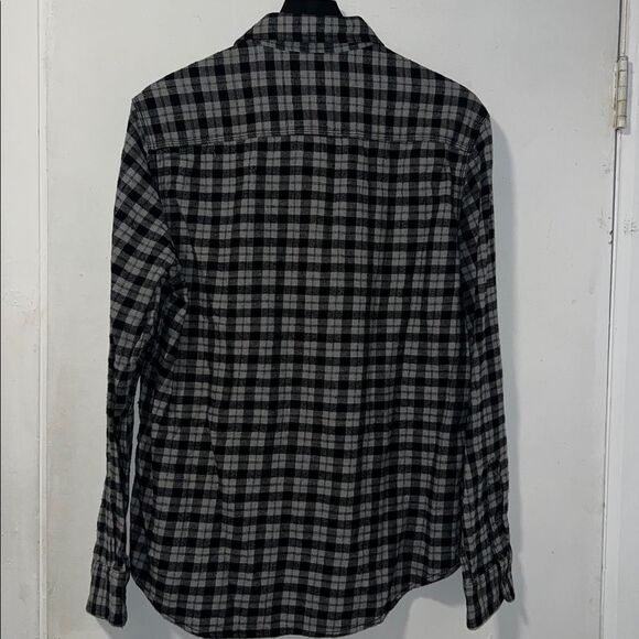 AEROPOSTALE Black and Grey Micro Buffalo Check Flannel Shirt-M NWOT - Picture 4 of 8